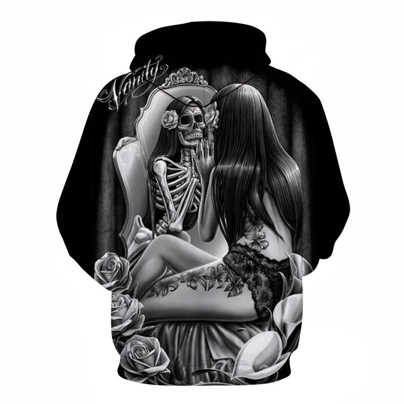 Beauty girl digital print hooded couple sweater