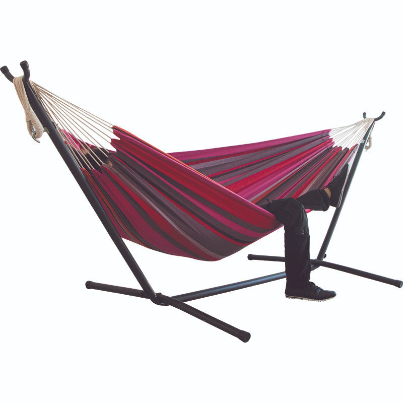Canvas camping hammock in vibrant colors, double widened, without stand.
