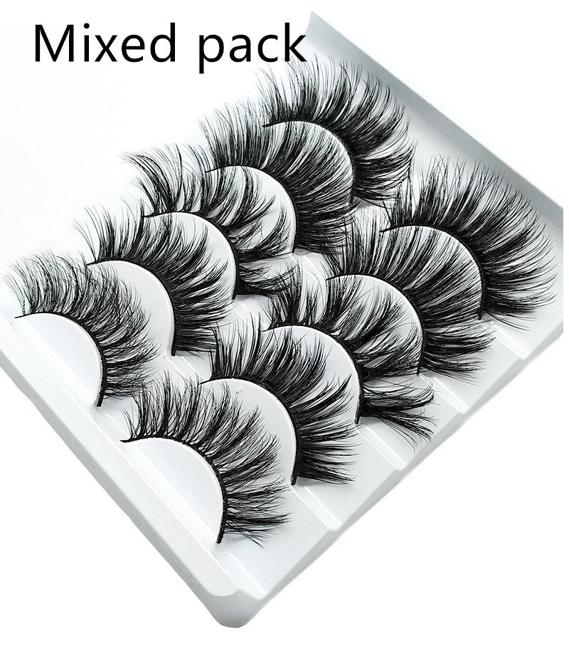 3D Mink False Eyelashes - 5 Pairs Soft Cotton Band Lashes