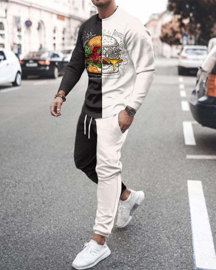 European And American Round Neck Long Sleeve Sports Trousers Casual Two-piece Suit Suit