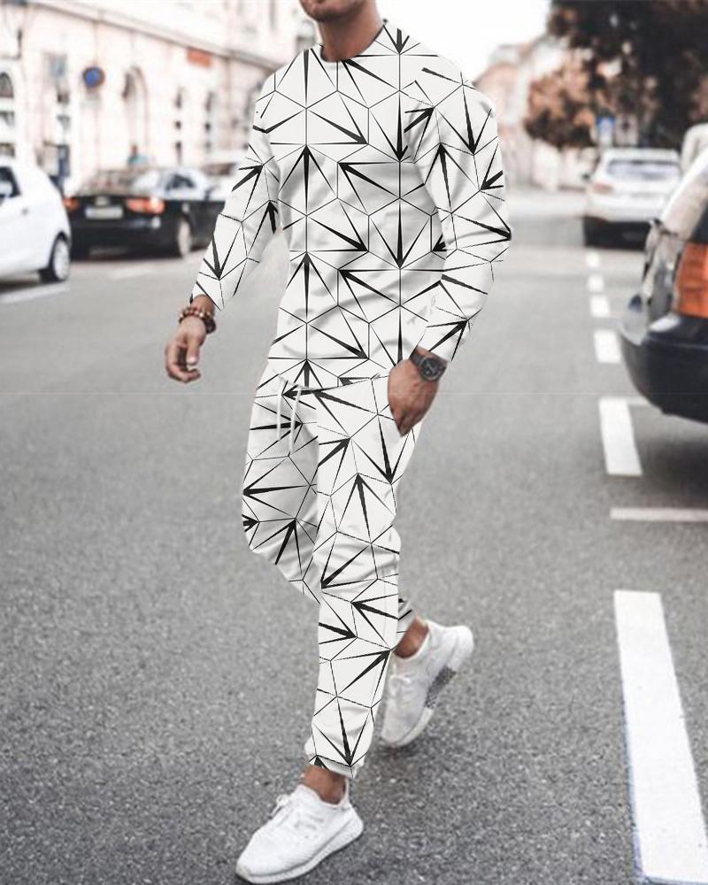 European And American Round Neck Long Sleeve Sports Trousers Casual Two-piece Suit Suit