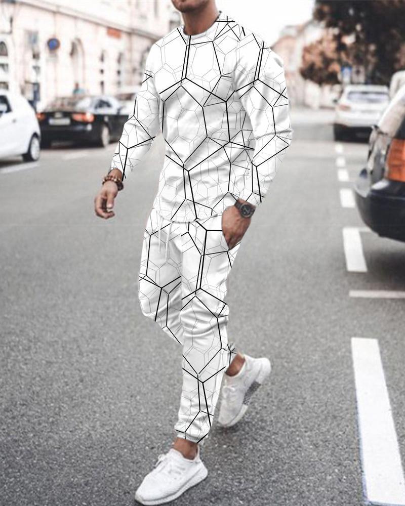 European And American Round Neck Long Sleeve Sports Trousers Casual Two-piece Suit Suit