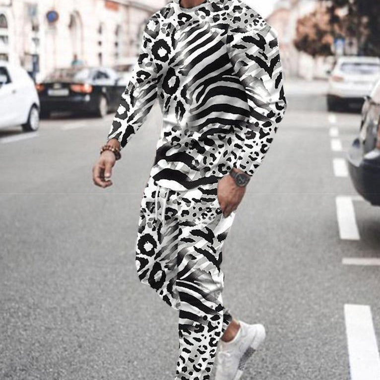 European And American Round Neck Long Sleeve Sports Trousers Casual Two-piece Suit Suit
