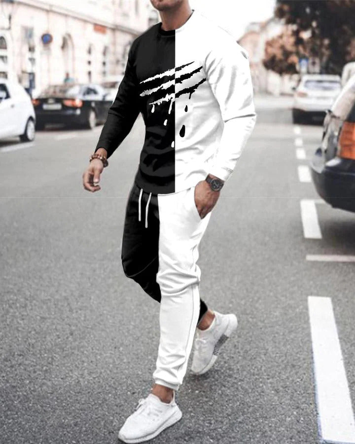 European And American Round Neck Long Sleeve Sports Trousers Casual Two-piece Suit Suit
