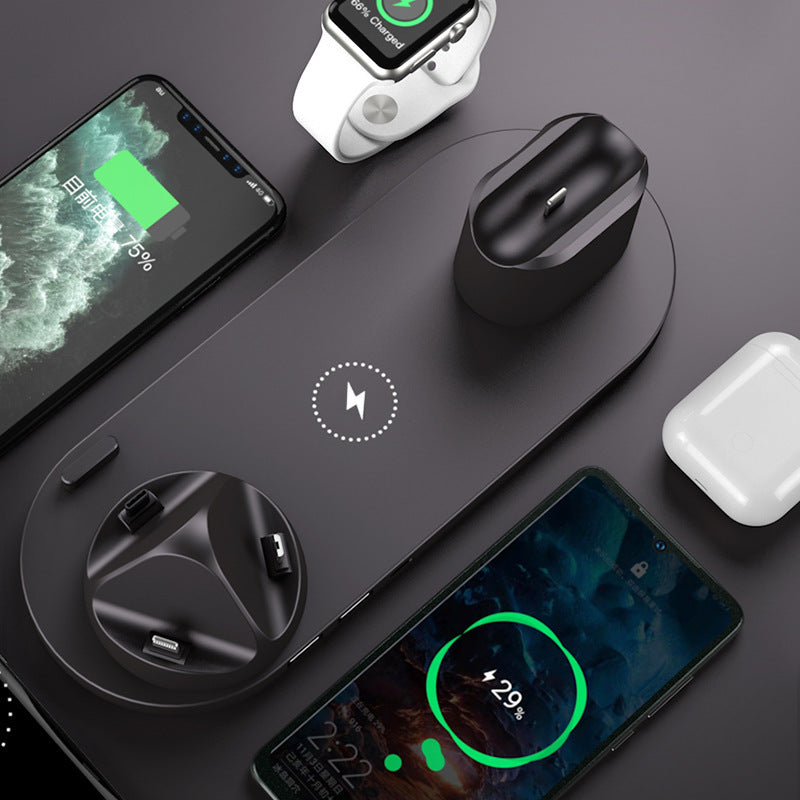 6 in 1 wireless charger dock for iPhone and watch, fast charging pad.