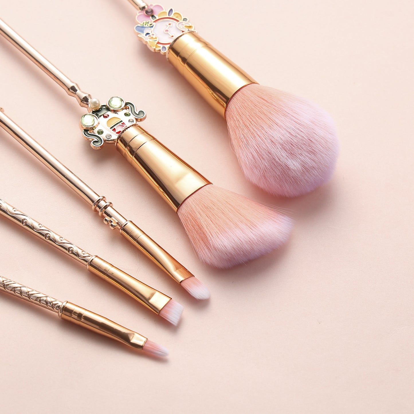 Professional Makeup Brush Set - Rose Gold & Gold