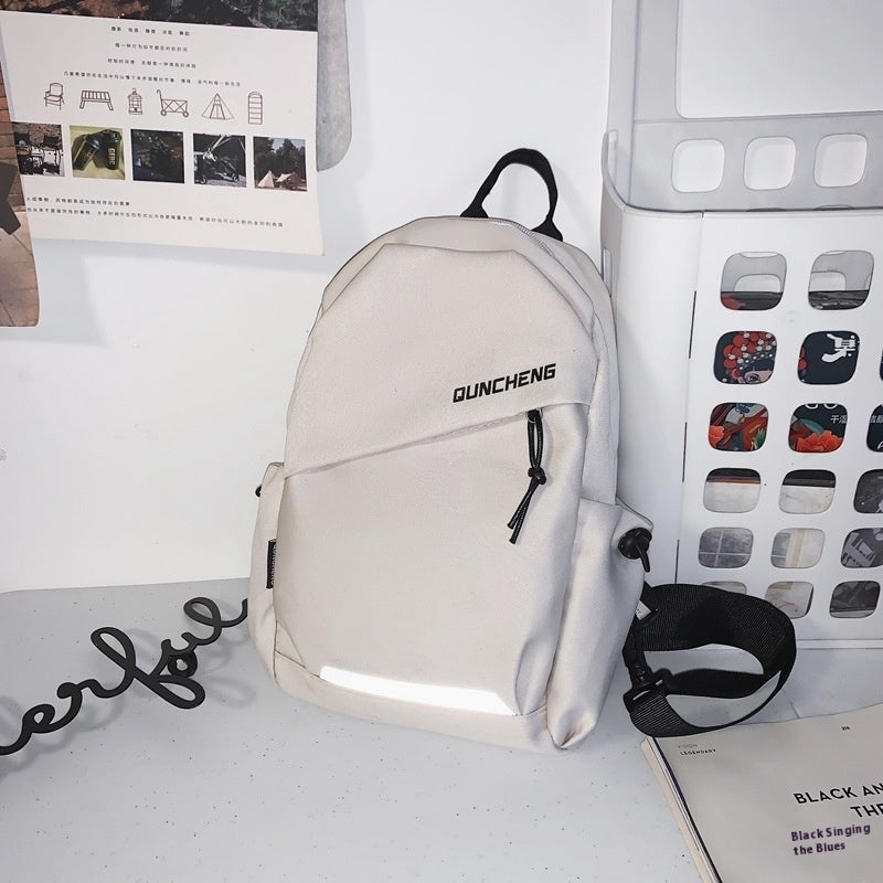 Crossbody Bag Small Shoulder Bag in Creamy-White with Letter Pattern for Men