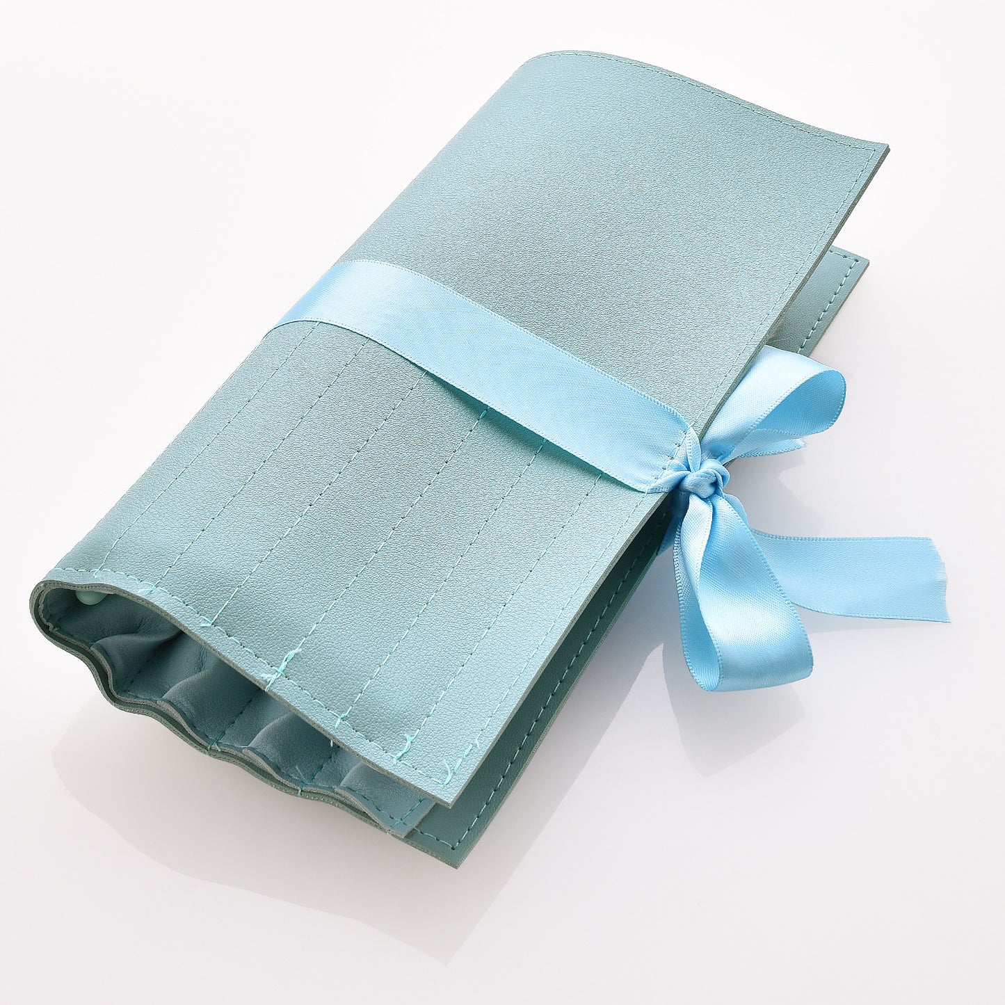 12-Piece Light Blue Makeup Brush Set with Box