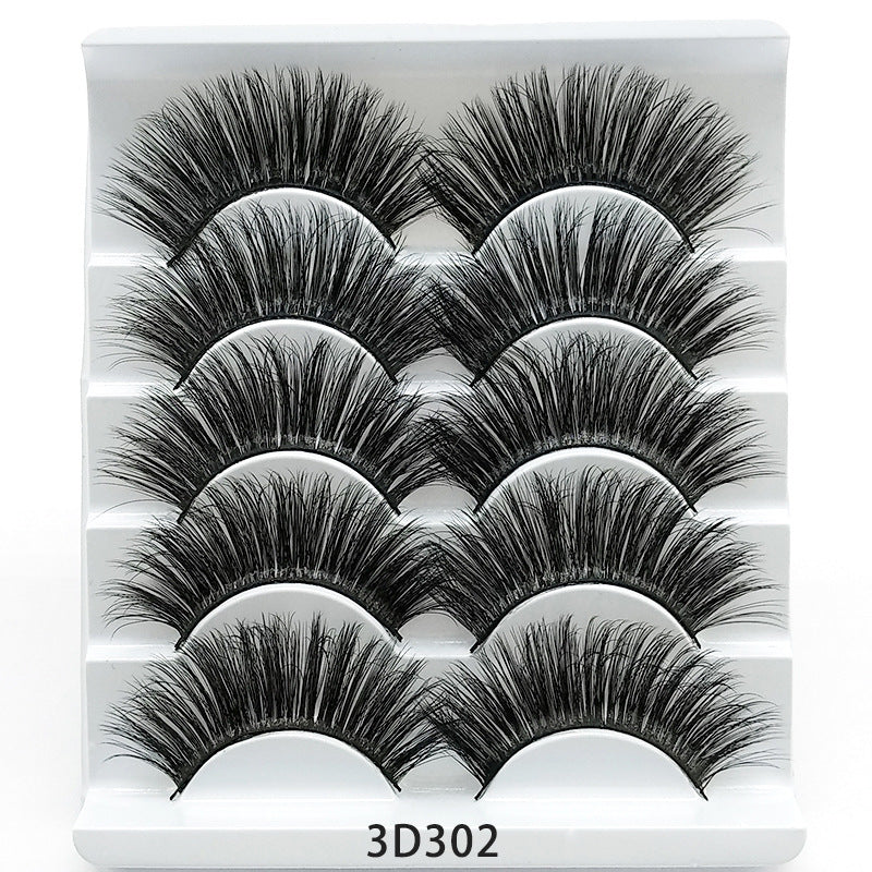 3D Mink False Eyelashes - 5 Pairs Soft Cotton Band Lashes