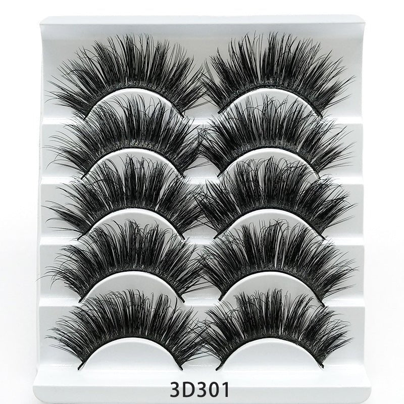 3D Mink False Eyelashes - 5 Pairs Soft Cotton Band Lashes