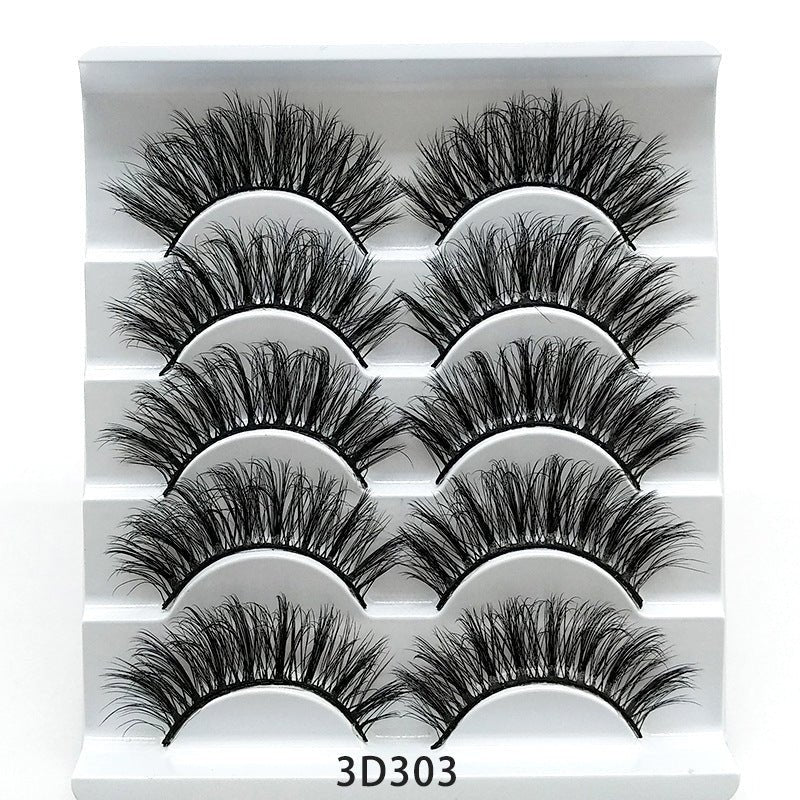 3D Mink False Eyelashes - 5 Pairs Soft Cotton Band Lashes