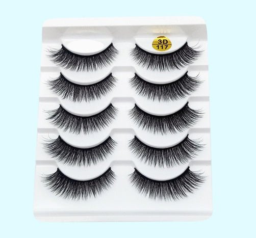 3D Mink False Eyelashes - 5 Pairs Soft Cotton Band Lashes
