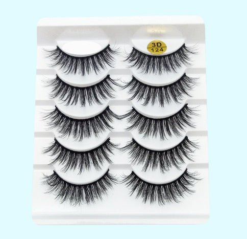 3D Mink False Eyelashes - 5 Pairs Soft Cotton Band Lashes