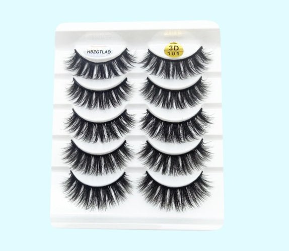 3D Mink False Eyelashes - 5 Pairs Soft Cotton Band Lashes