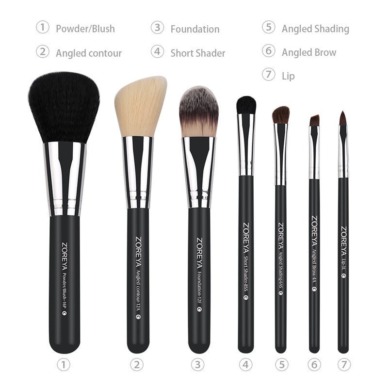 Professional Makeup Brush Set - 7 Piece Collection