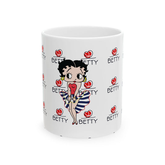 Betty Boop Mug with retro design, vibrant colors, and glossy ceramic finish.