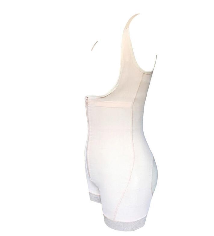 Shaping Butt Lifter Bodysuit side view in white with supportive design.