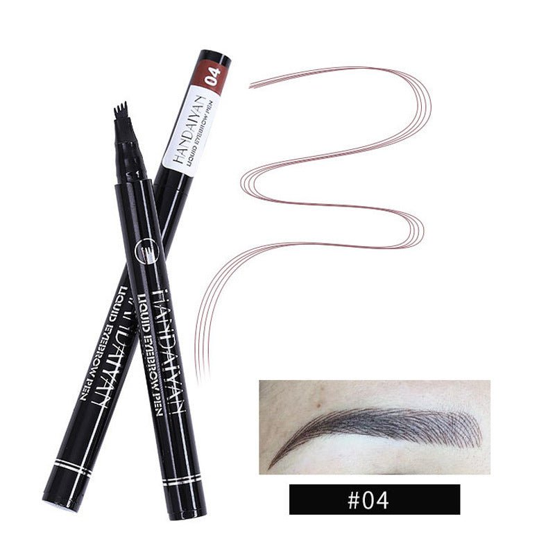 4-Head Liquid Eyebrow Pencil - Long-Lasting Tattoo Effect Brow Pen