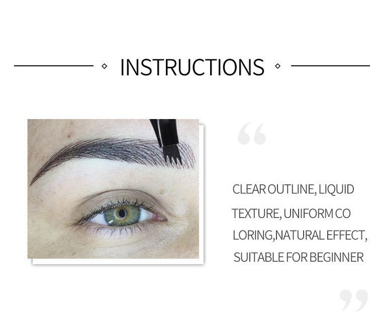 4-Head Liquid Eyebrow Pencil - Long-Lasting Tattoo Effect Brow Pen
