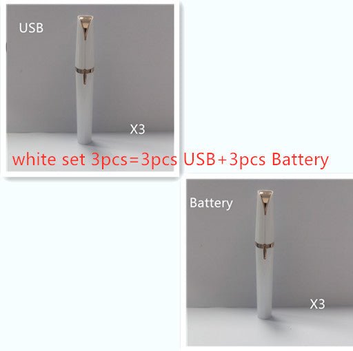 Mini Electric Eyebrow Trimmer with LED Light - Painless Hair Remover Pen