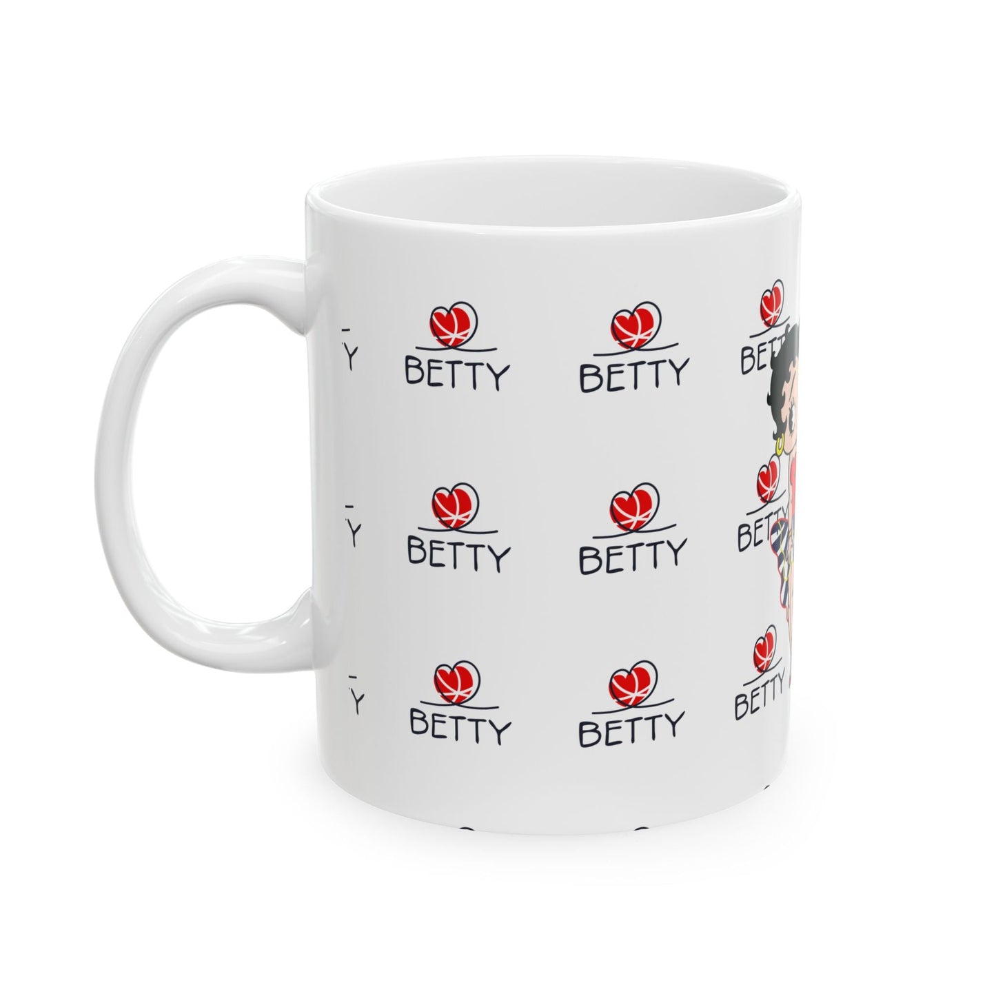 Betty Boop Mug with retro design, ceramic finish, and vibrant colors.