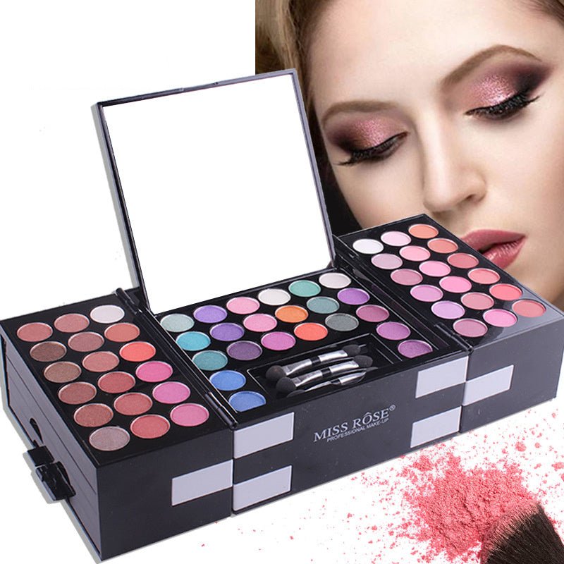 MISS ROSE 144 Color Eyeshadow Palette with Blush & Eyebrow Kit