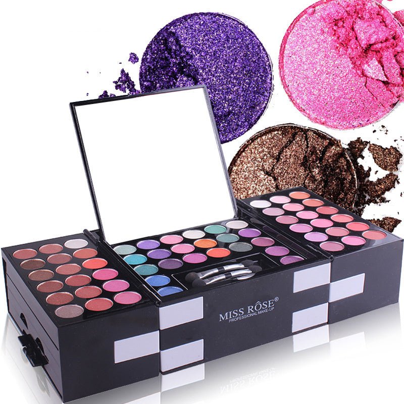 MISS ROSE 144 Color Eyeshadow Palette with Blush & Eyebrow Kit
