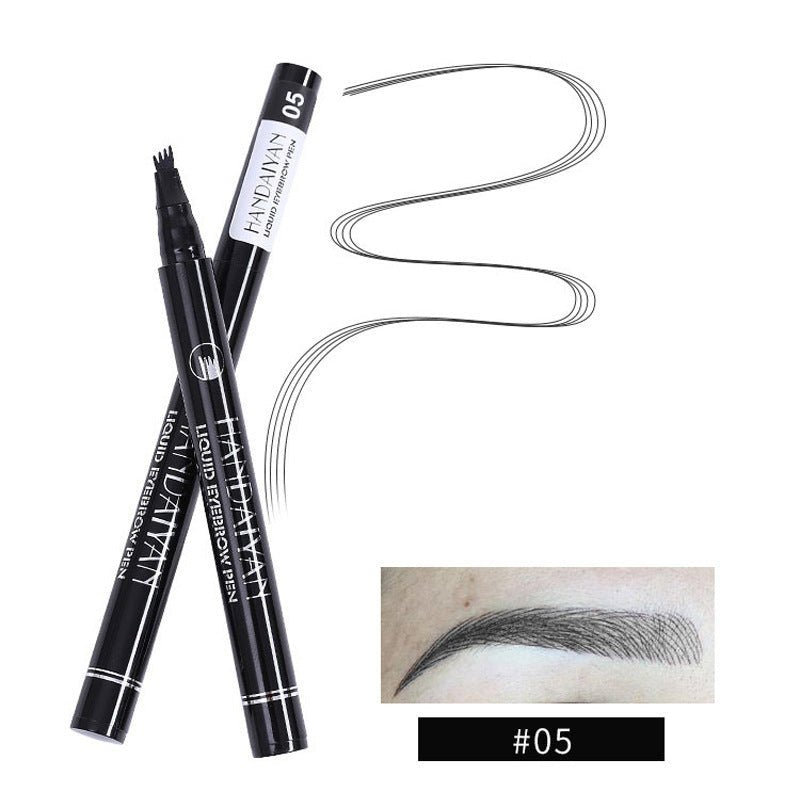 4-Head Liquid Eyebrow Pencil - Long-Lasting Tattoo Effect Brow Pen