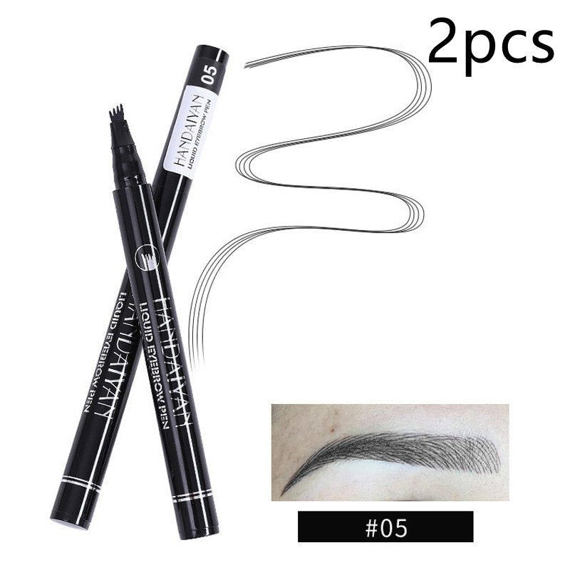 4-Head Liquid Eyebrow Pencil - Long-Lasting Tattoo Effect Brow Pen