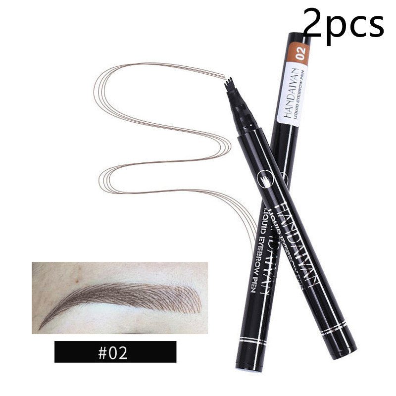 4-Head Liquid Eyebrow Pencil - Long-Lasting Tattoo Effect Brow Pen