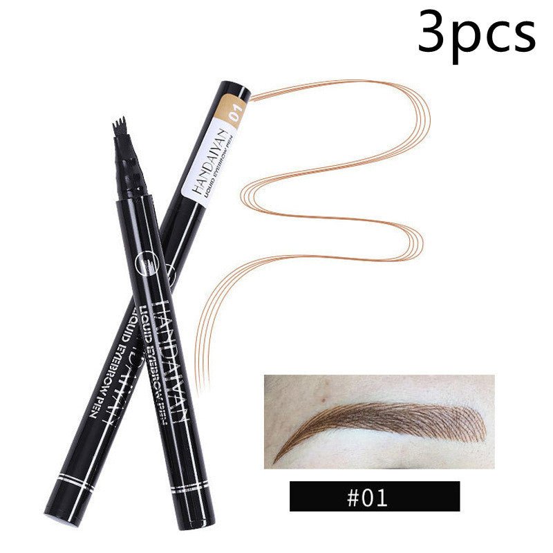 4-Head Liquid Eyebrow Pencil - Long-Lasting Tattoo Effect Brow Pen