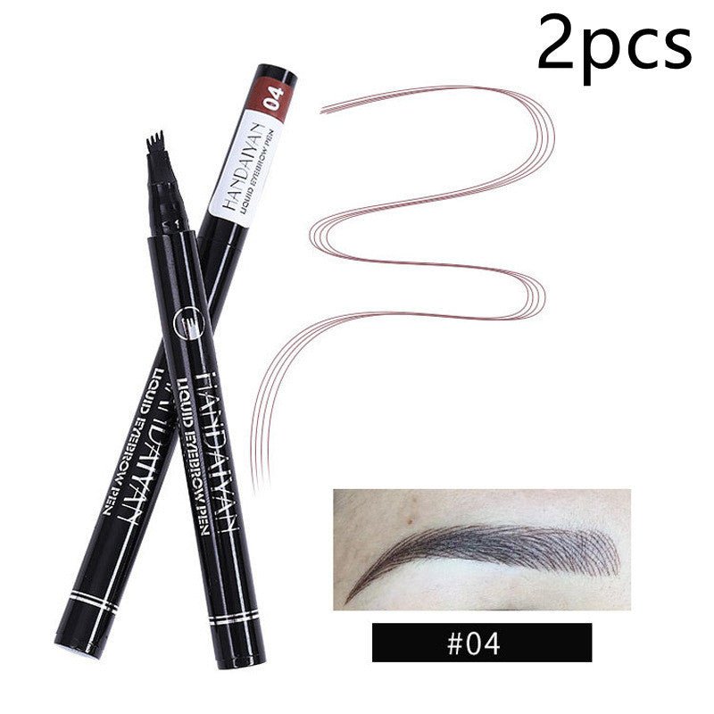 4-Head Liquid Eyebrow Pencil - Long-Lasting Tattoo Effect Brow Pen