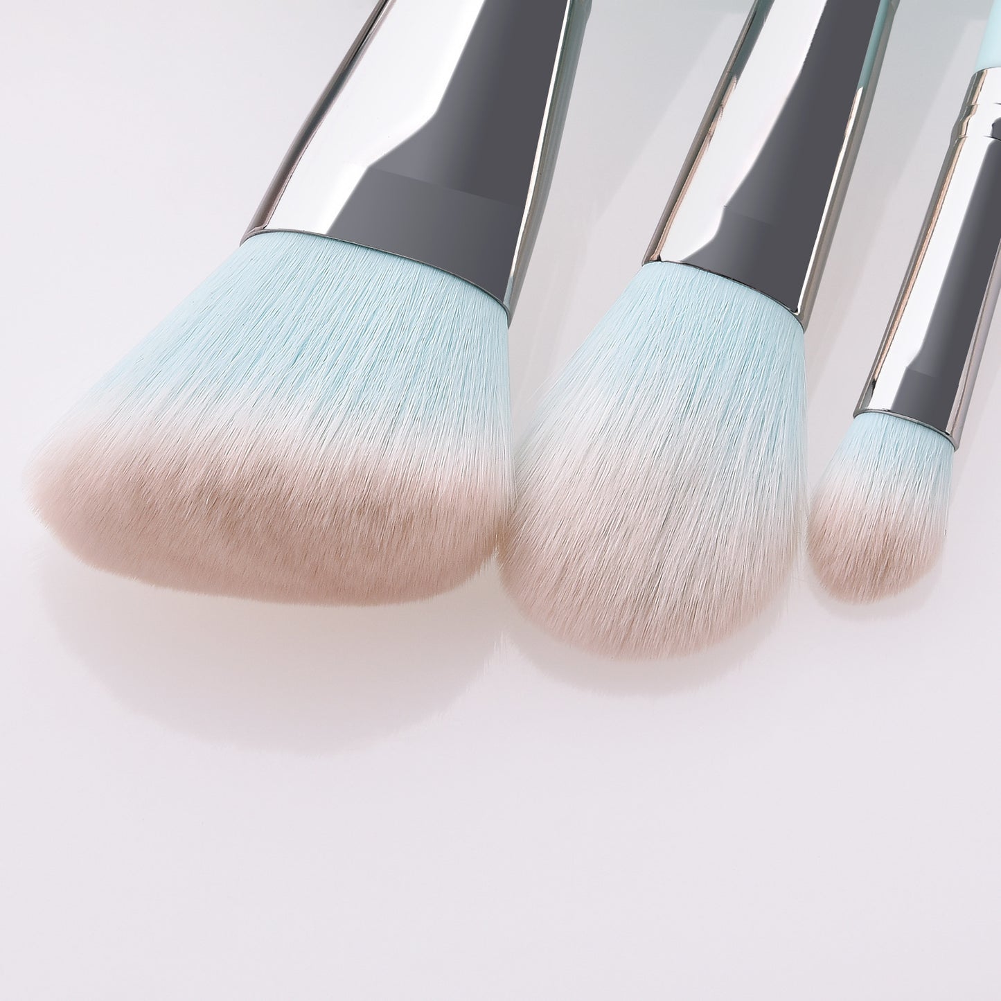 12-Piece Light Blue Makeup Brush Set with Box