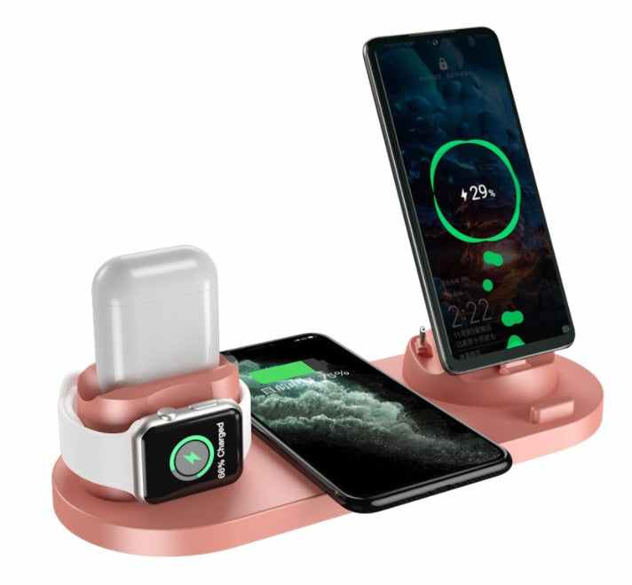 6 in 1 wireless charging dock for iPhone and watch, fast charging pad station.