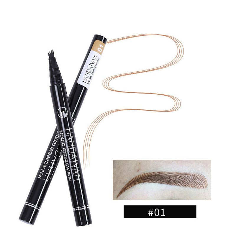 4-Head Liquid Eyebrow Pencil - Long-Lasting Tattoo Effect Brow Pen
