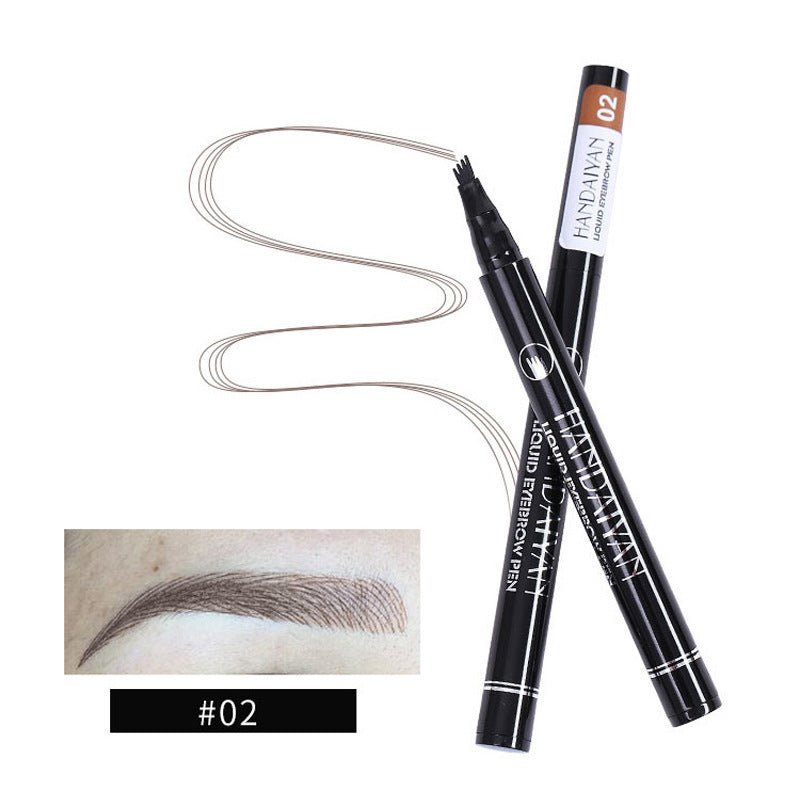 4-Head Liquid Eyebrow Pencil - Long-Lasting Tattoo Effect Brow Pen