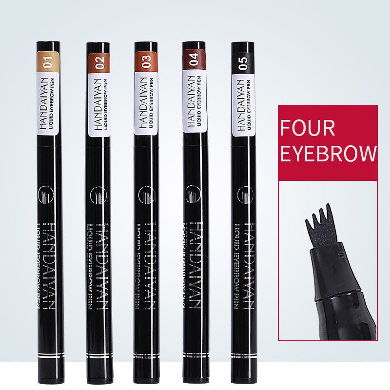 4-Head Liquid Eyebrow Pencil - Long-Lasting Tattoo Effect Brow Pen
