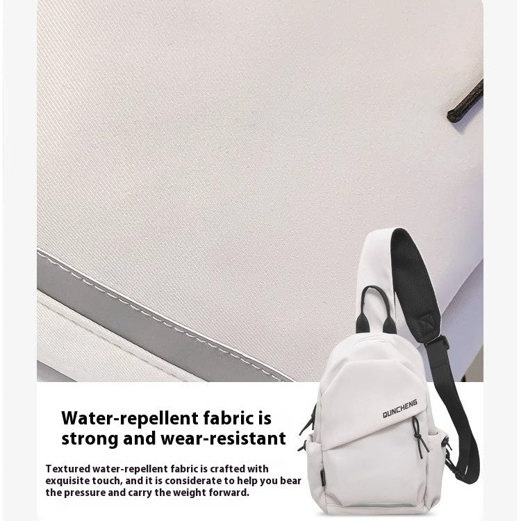 Water-repellent crossbody bag with strong, wear-resistant fabric for men.