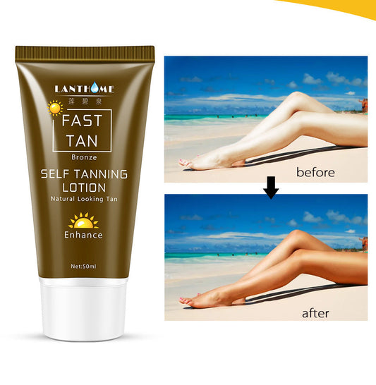 Tanning cream body lotion with before and after results.