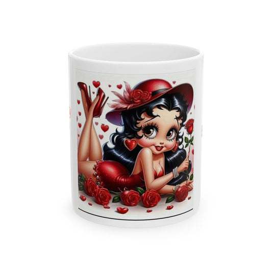 Betty Boop Ceramic Mug - Classic Cartoon Character Coffee Cup, 11oz, 15oz, Gift for Cartoon Fans, Unique Kitchen Decor, Collectible