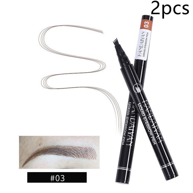 4-Head Liquid Eyebrow Pencil - Long-Lasting Tattoo Effect Brow Pen