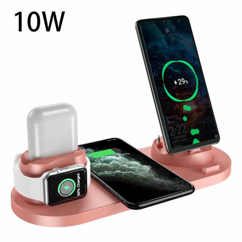6-in-1 wireless charging dock for iPhone, AirPods, and Apple Watch.