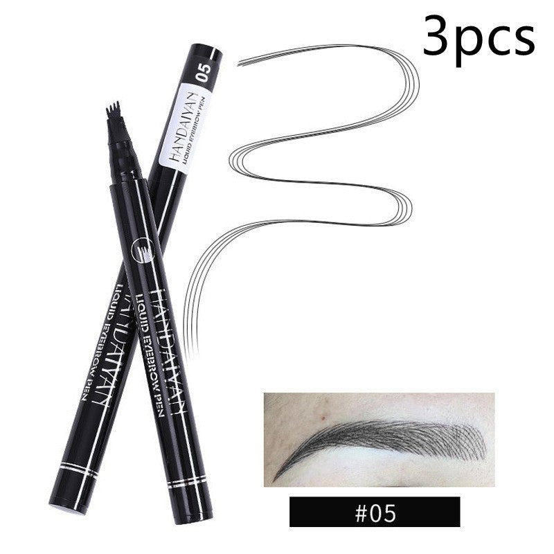 4-Head Liquid Eyebrow Pencil - Long-Lasting Tattoo Effect Brow Pen