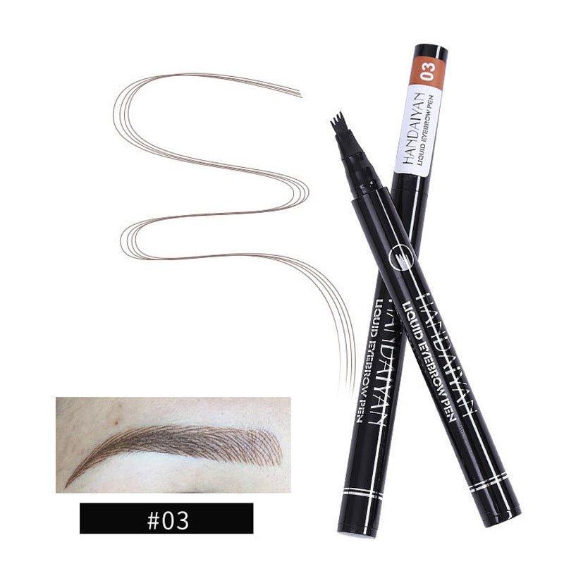4-Head Liquid Eyebrow Pencil - Long-Lasting Tattoo Effect Brow Pen