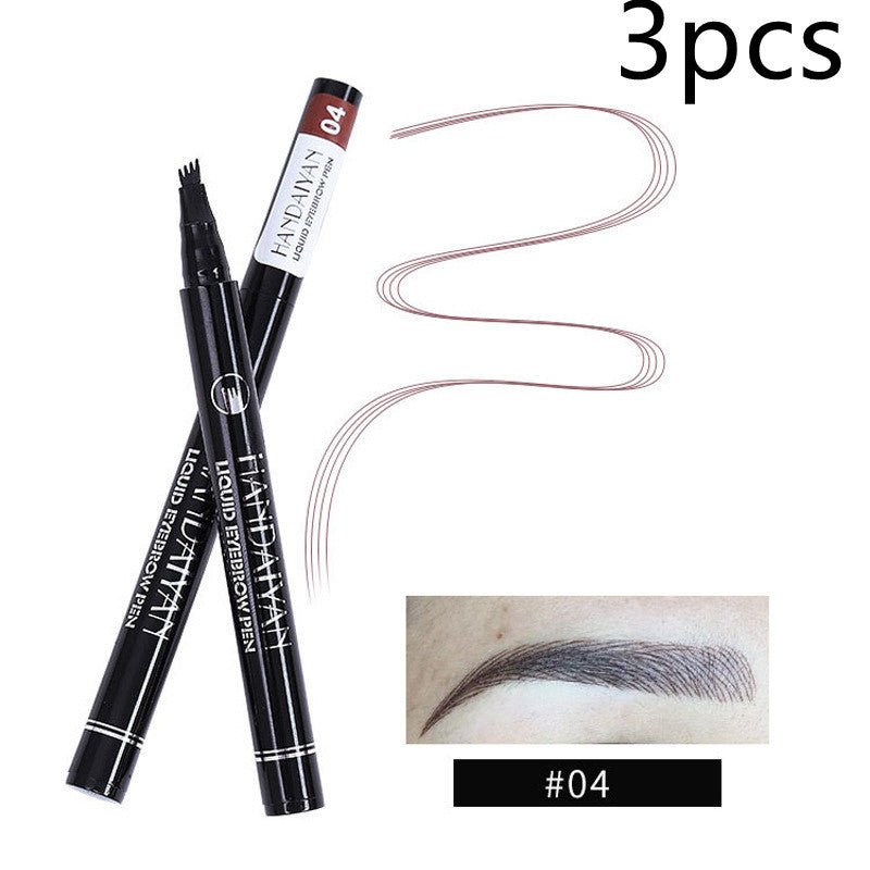 4-Head Liquid Eyebrow Pencil - Long-Lasting Tattoo Effect Brow Pen
