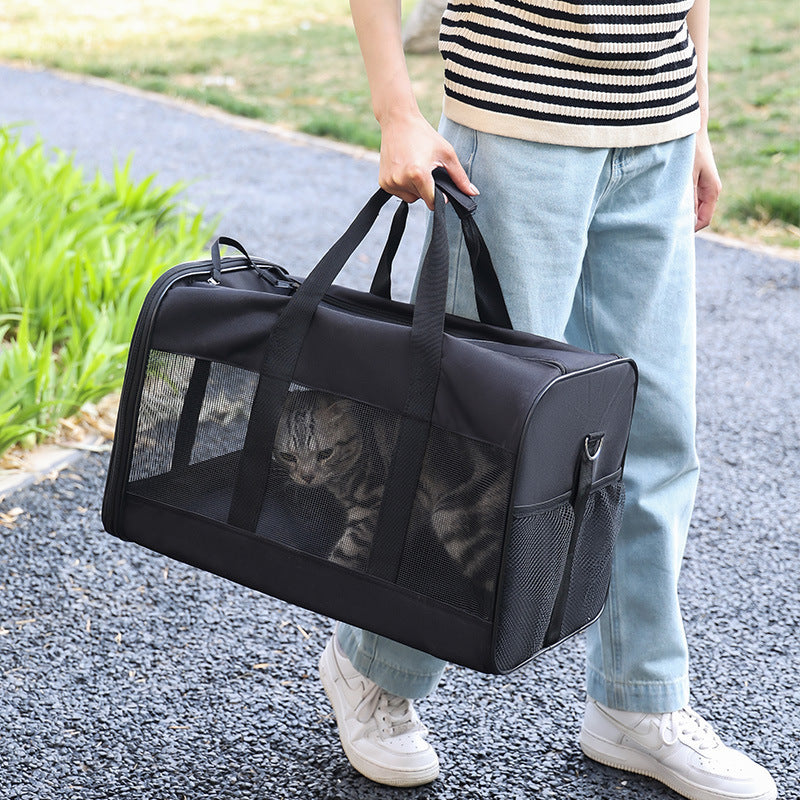 portable pet travel bag with mesh design for dogs and cats
