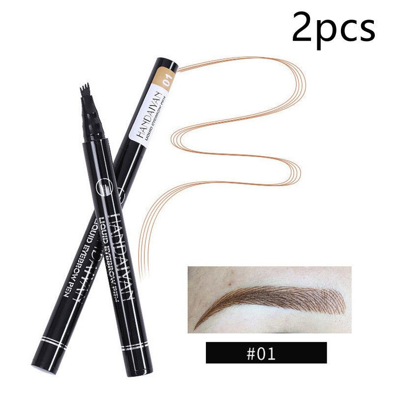 4-Head Liquid Eyebrow Pencil - Long-Lasting Tattoo Effect Brow Pen