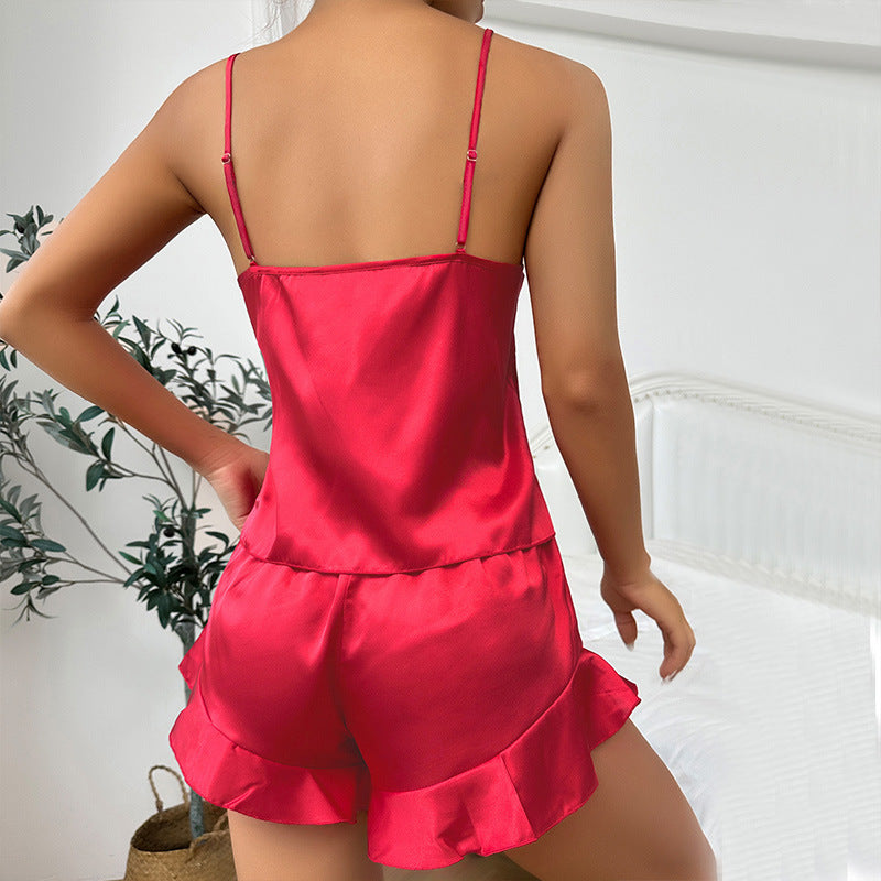 Suspender Shorts Three-piece Nightgown Summer Comfortable